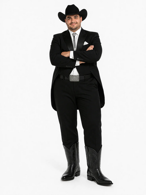 Mens Western Cowboy Tail Tuxedo in Black