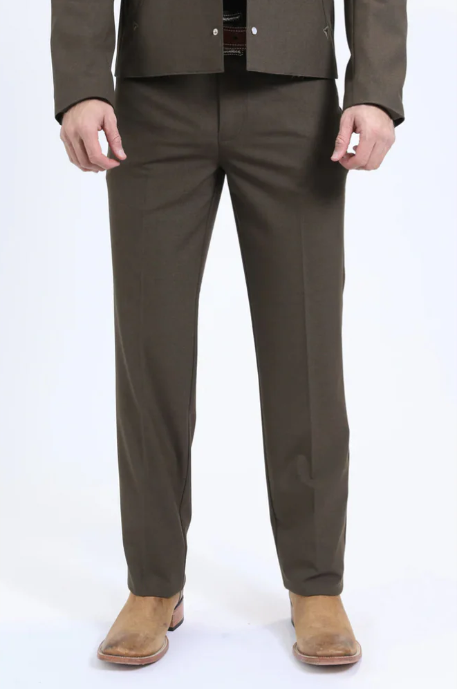 Men's Western Sport Suit - Brown - 58 Long or 58 Regular Jacket+52/54 Adjustable Pants (Fabric: poly/rayon blend)
