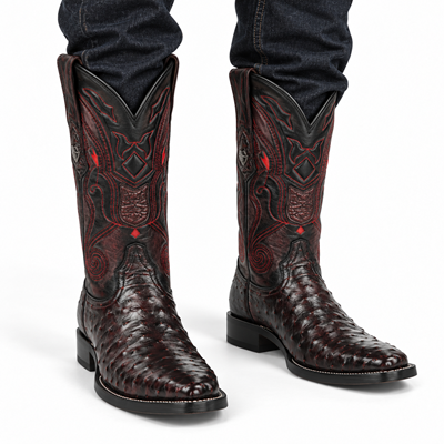 Men's Wild West Ostrich Skin 3X Toe Boots 29503-B