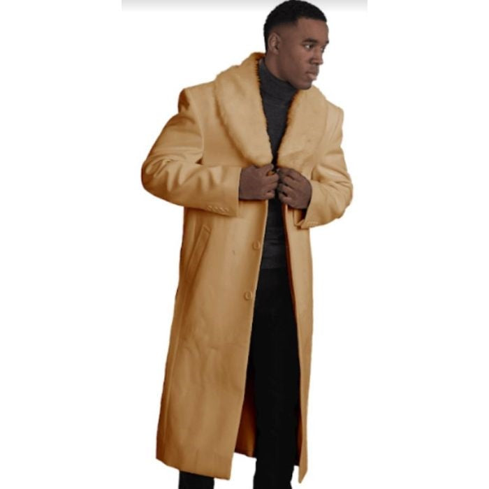 Men s Wool Car Coat camel Driver Coat