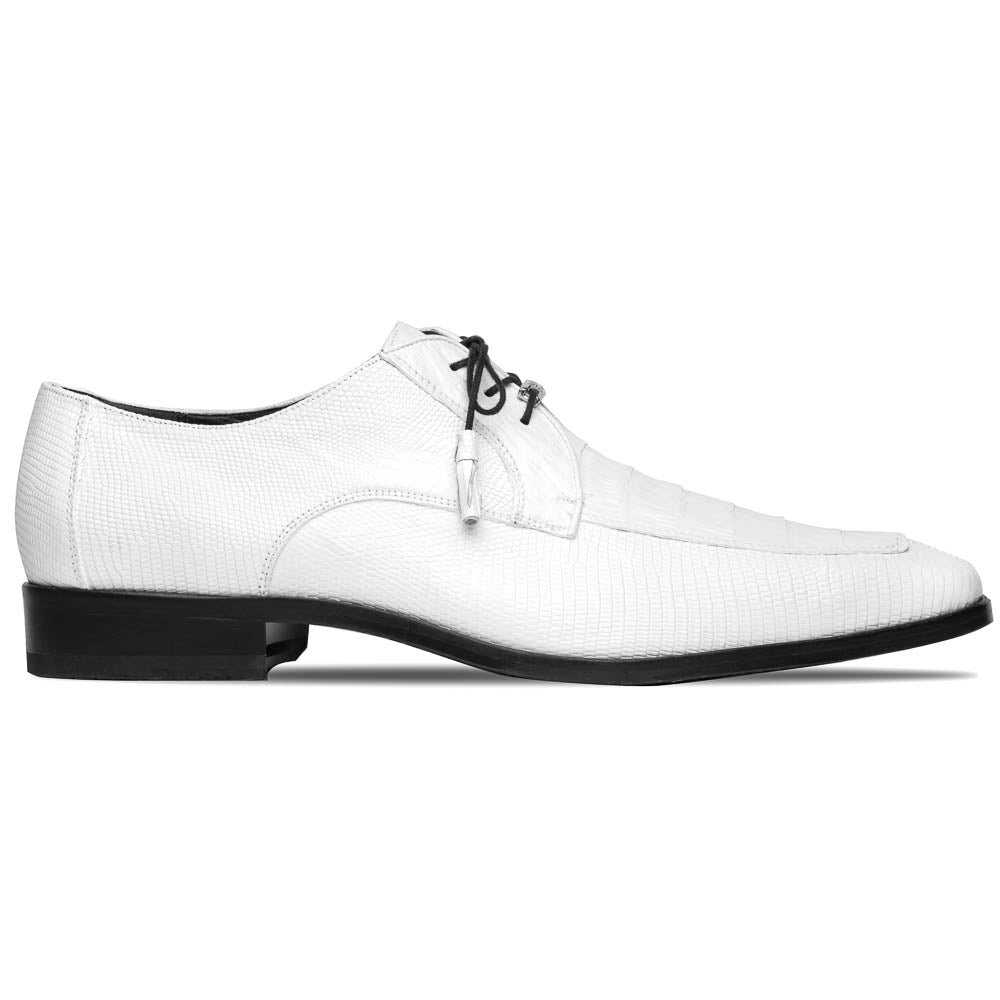 Marco Di Milano Merida White Lizard & Caiman Crocodile Oxfords Shoes - 8
