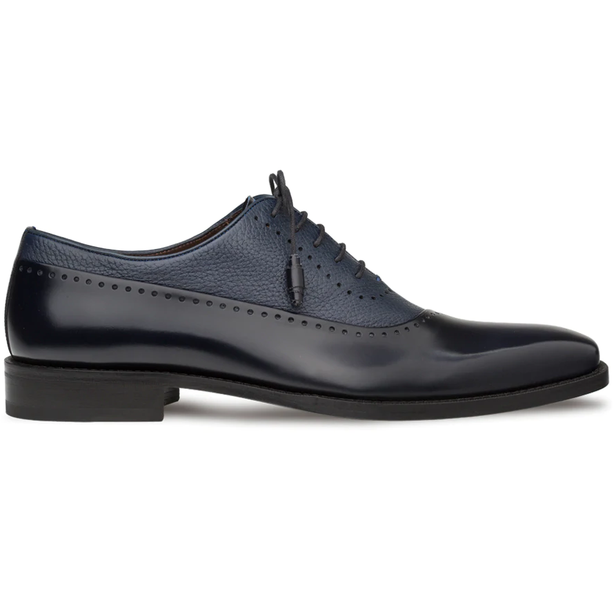 Mezlan Postdam Deerskin Calfskin Shoes Blue (16409)