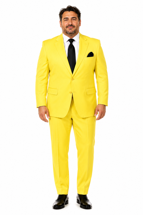 Mix and Match Suits Men's Two Button Yellow Suit Separate Any Size Jacket & Pants