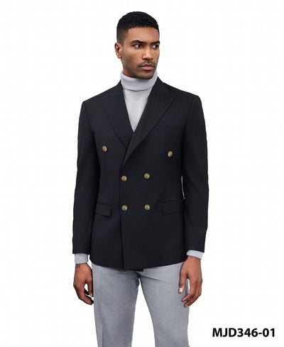 Zegarie Men's Classic Fashion Sport Coat - Double Breasted - Plaid Blazers