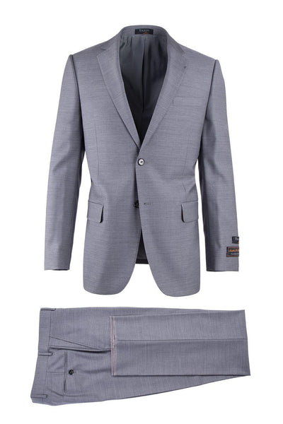 Modern Fit - Tiglio Italian Suit - Real Wool Fabric Super 150's Novello Light Gray, Modern Fit Suit in Color Light Gray