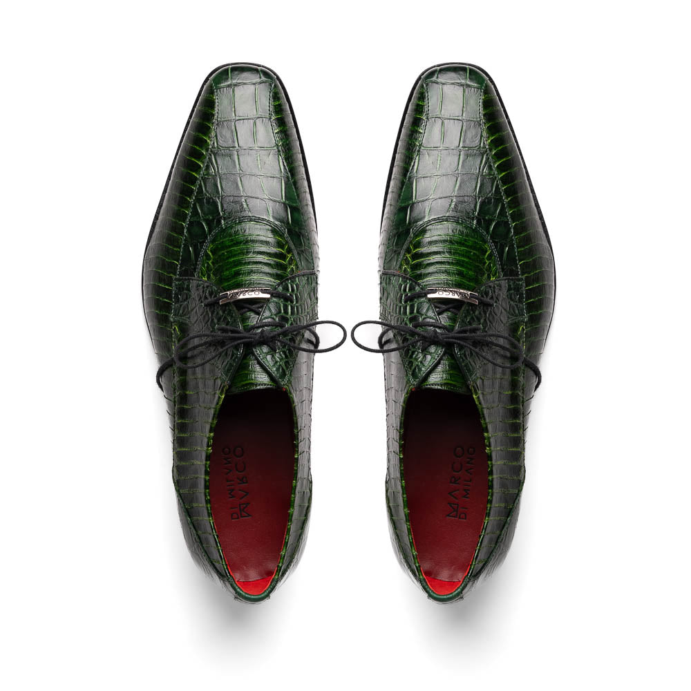 Marco Di Milano Moncalieri Green Genuine Alligator and Cobra Skin Dress Shoe - 8