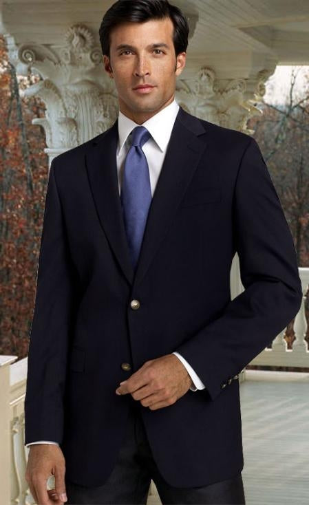 "Wholesale Mens Jackets - Wholesale Blazer - " Navy Blue Four-button Blazer - USA 40 Short / Europe 50 Short