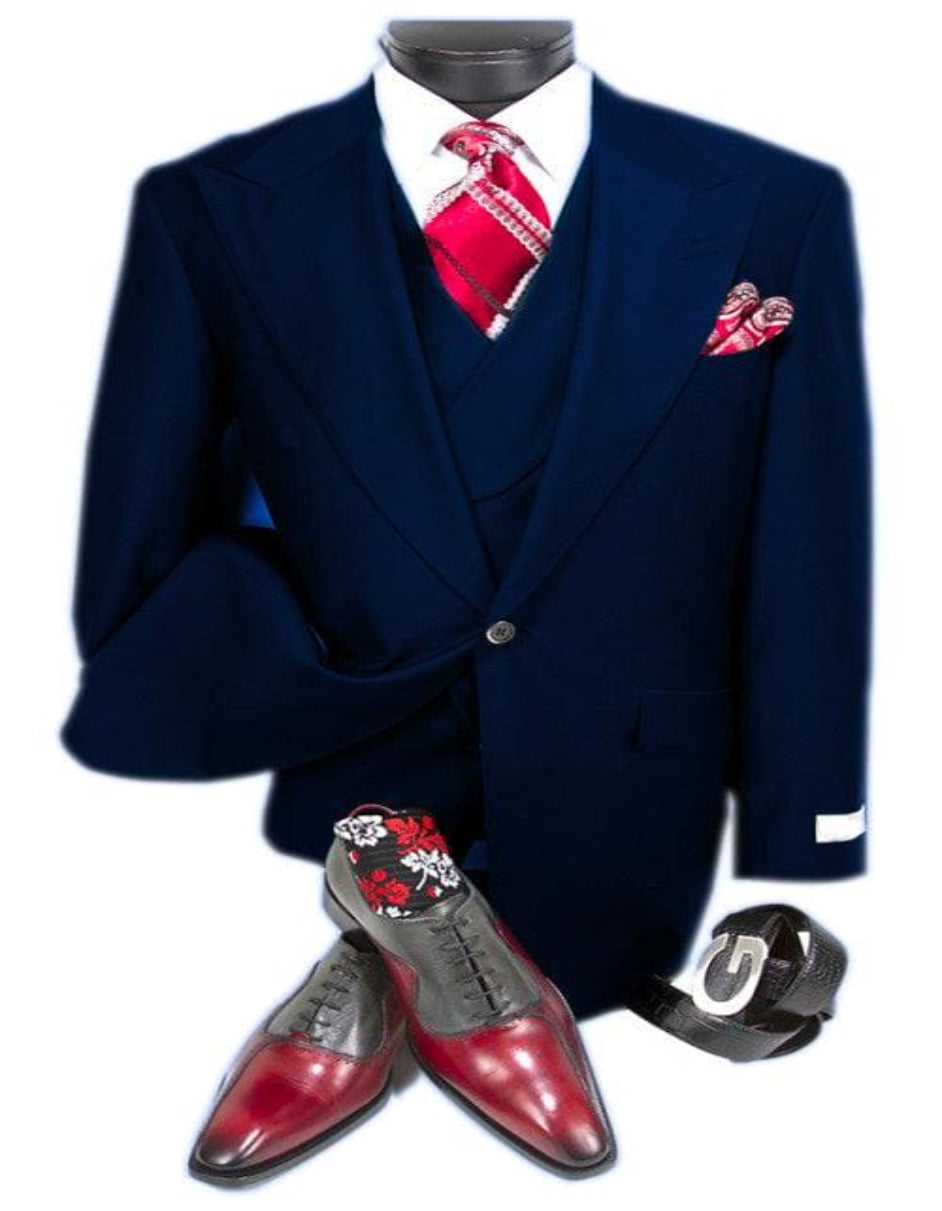 Navy Groomsmen Suits - Groomsmen Suits - 48 Long Jacket+42 Waist Adjust 38 to 44)(Height:6-6.4")(Neck 17.5-19.0:XXL-XXXL)