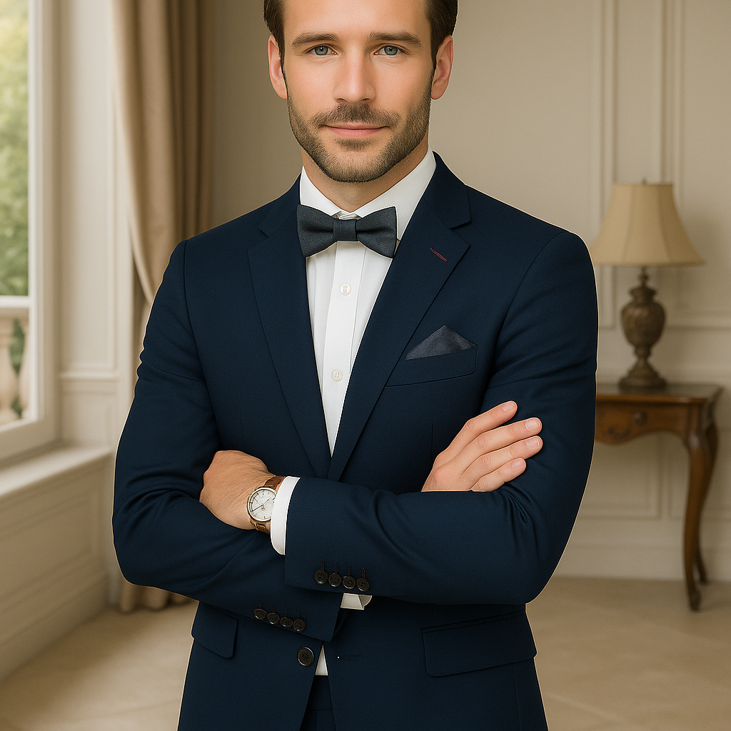 Wool Suit - Italian Made Business Suit by Statement Men's 2 Piece 100% Wool Modern Fit Suit - Subtle Texture - 38R