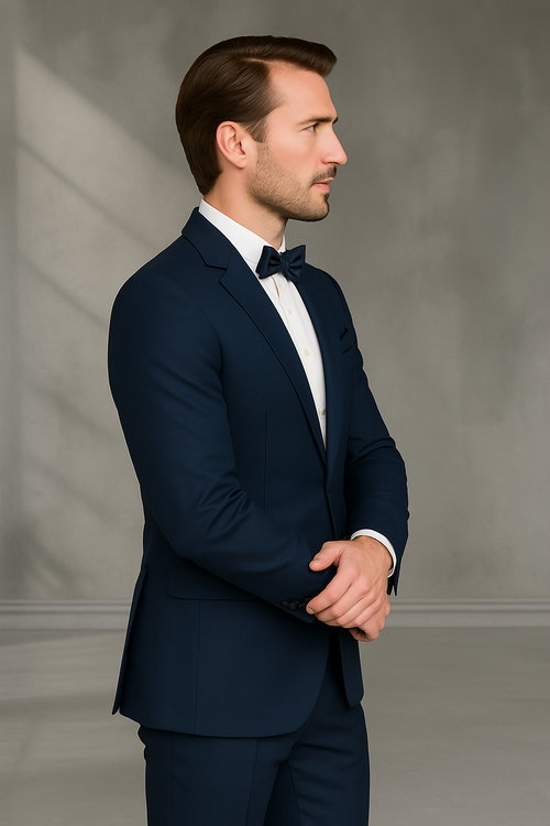 Modern Fit - Wool Suit - Italian Made Business Suit by Statement Men's 2 Piece 100% Wool Modern Fit Suit - Subtle Texture
