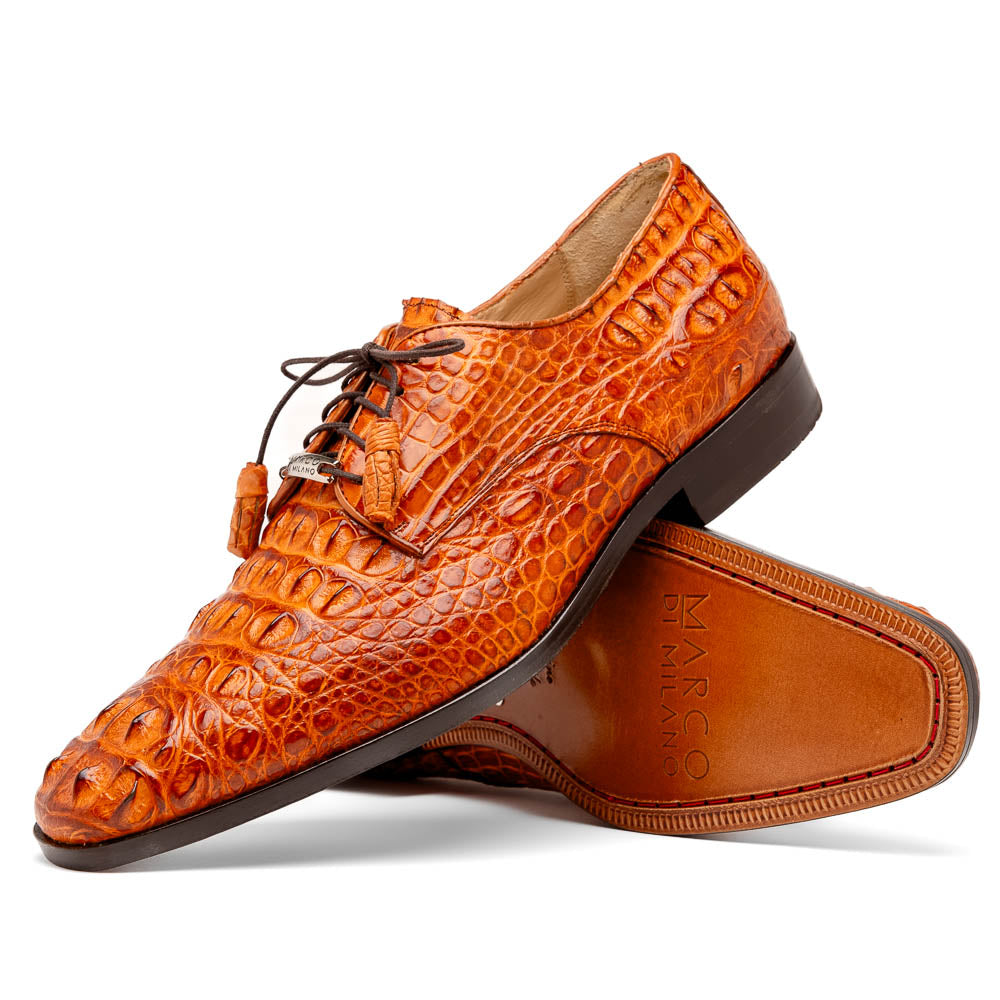 Marco Di Milano Nilo Brandy Nile Crocodile Derby Shoe - 8
