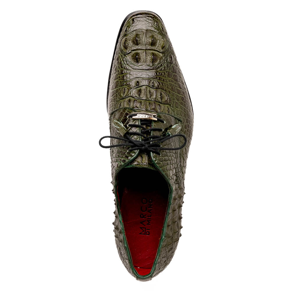 Marco Di Milano Nilo Forest Green Nile Crocodile Derby Shoe - 8.5