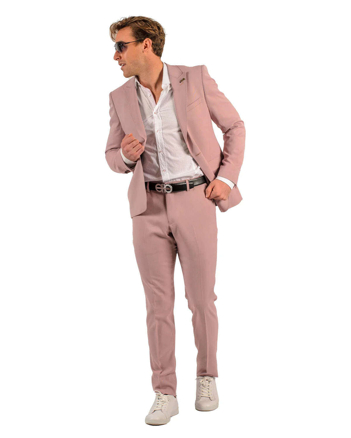 Blush Color Suit For Men - Mauve Suit - Wedding Slim Fit Suit - 38 Short Jacket+32 Waist Adjustable 28to34)(Height: 5 4 to5 7 )(Neck 15-16.5)S-M)