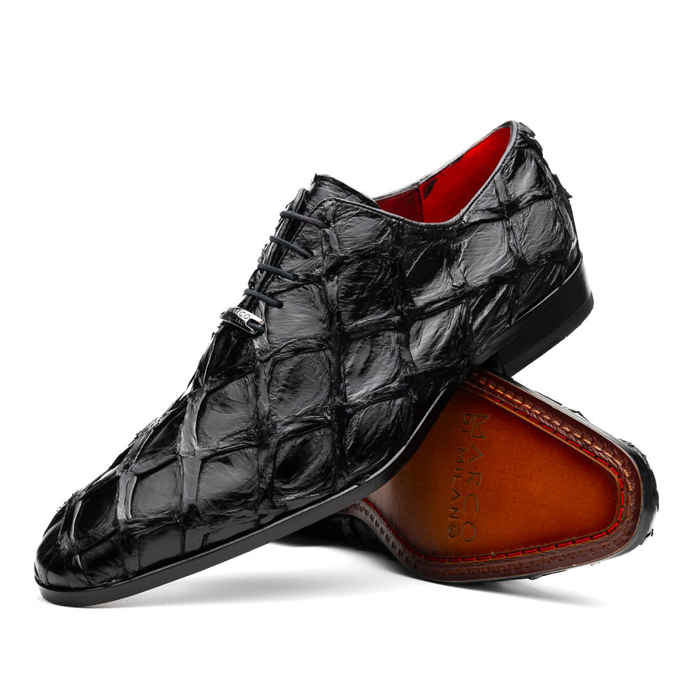 Marco Di Milano Olivieri Black Pirarucu Dress Shoe Oxfords - 8