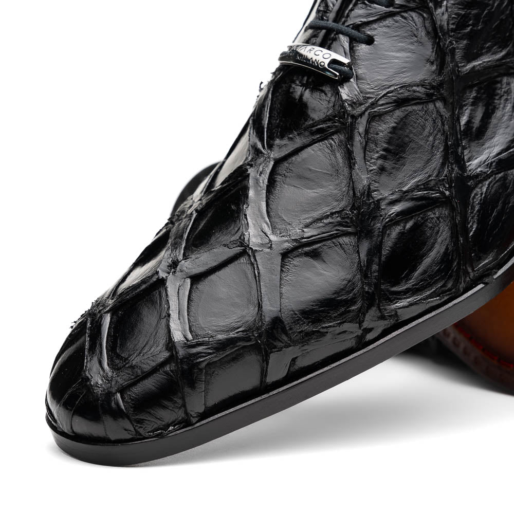 Marco Di Milano Olivieri Black Pirarucu Dress Shoe Oxfords - 8