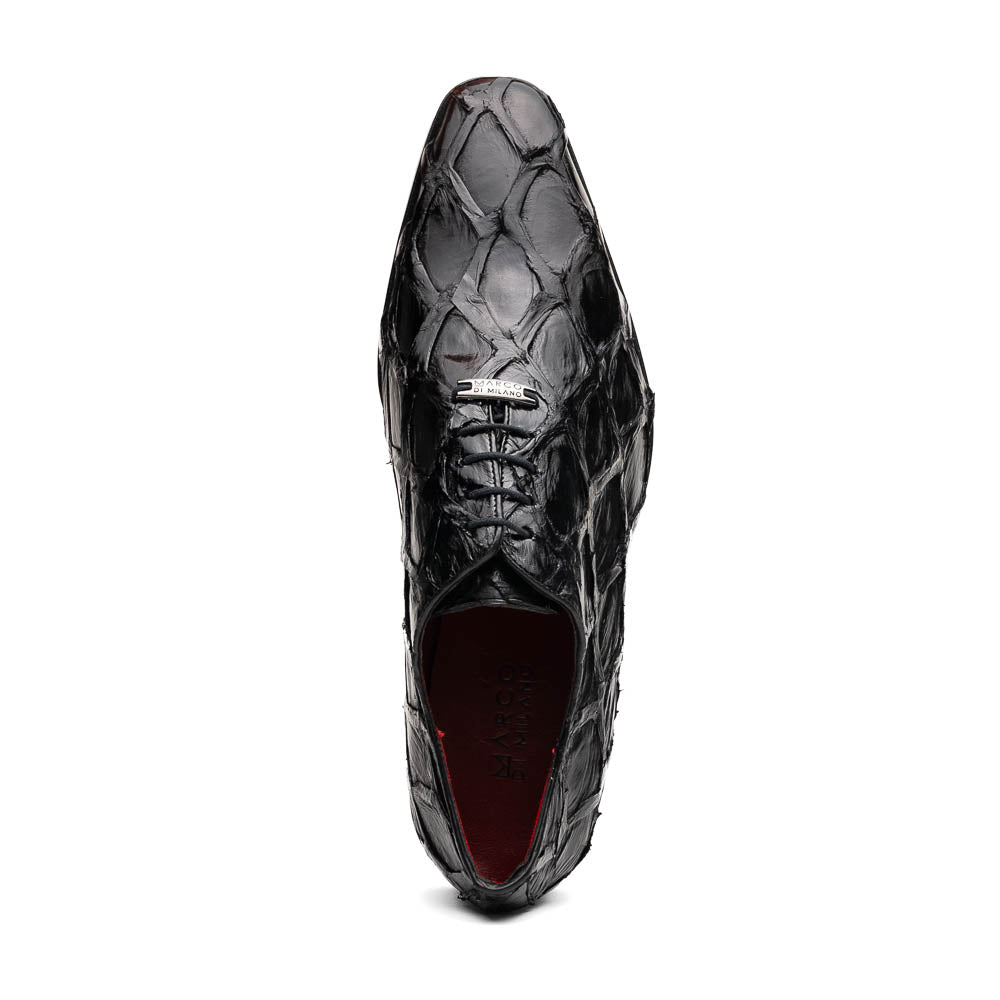Marco Di Milano Olivieri Black Pirarucu Dress Shoe Oxfords - 8