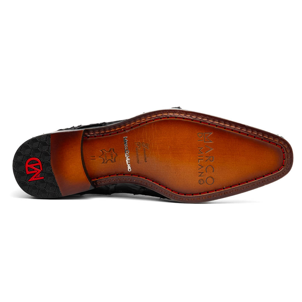 Marco Di Milano Olivieri Black Pirarucu Dress Shoe Oxfords - 8