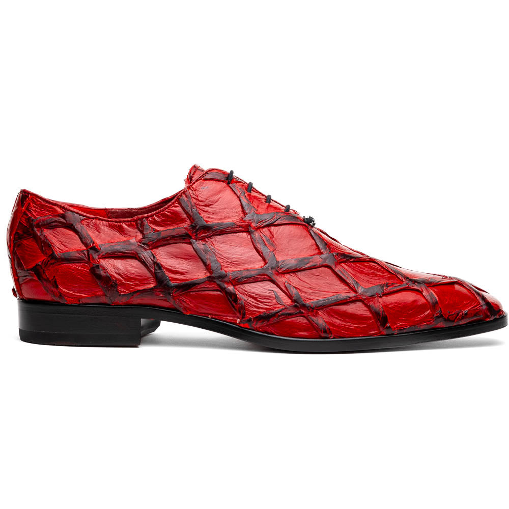 Marco Di Milano Olivieri Red Pirarucu Dress Shoe Oxfords