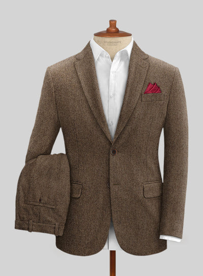 Men’s Brown Herringbone Tweed Groom Suit – Country Wedding & Rustic Wedding Suit