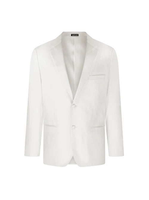 Men’s White Tuxedo Jacket – Two-Button Formal Dinner Blazer for Weddings, Prom and Events