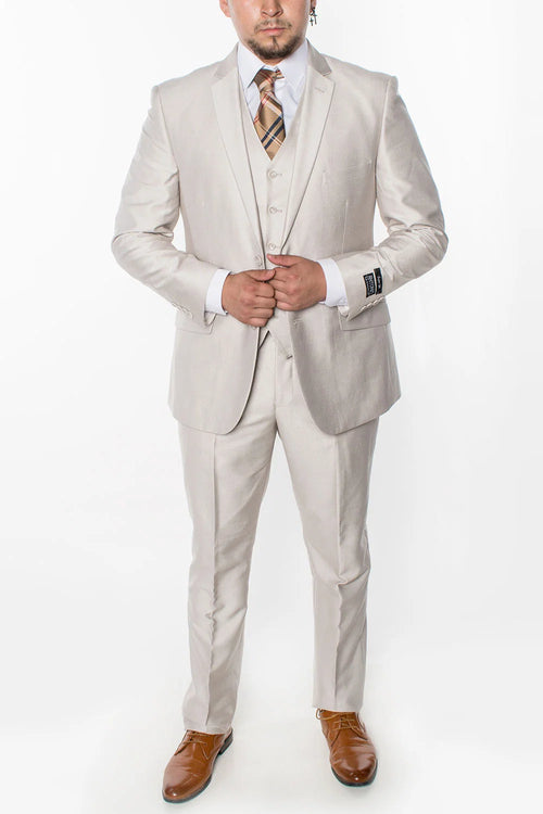 Men’s Sand champaign Western Cowboy 3-Piece Suit – Light Cream Wedding Suit with Vest & Pants Slim Fitted