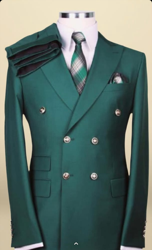 Mens Dark Green Double Breasted Blazer Hunter Olive Green Sport Jacket coat