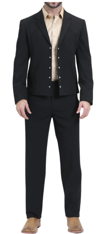 Mens Black Western Blazer Set β Cowboy Style Formal Jacket and Pants Outfit Country Western Suit
