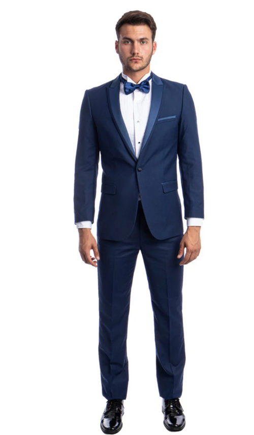 Men’s Saphire Indigo Blue Western Tuxedo Suit, Formal Wedding Prom Cowboy Tuxedo with Blue