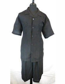 Mens Black Walking Suit with Short Classic Leisure and Casual Outfit