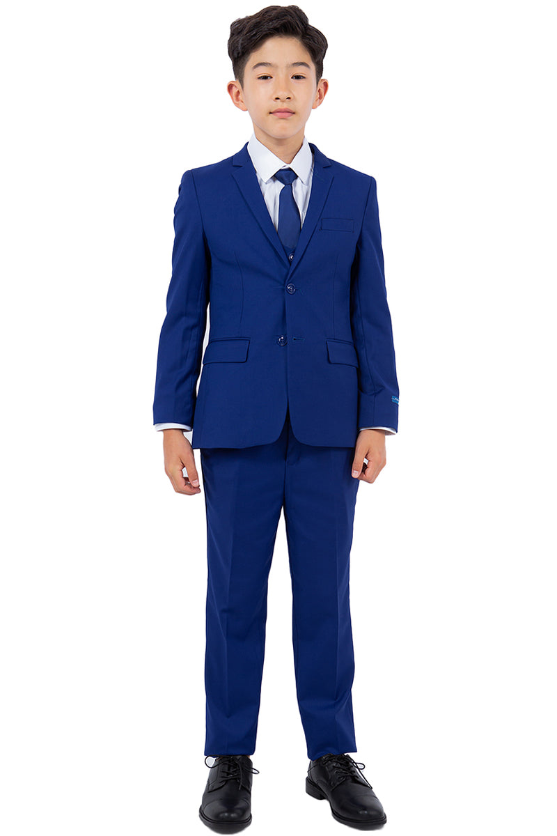 "Royal Blue Perry Ellis Boy's Wedding Suit with Vest"