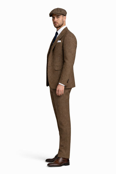 Peaky Blinders Gentlemans Suit Classic Brown Tweed Vintage Look-New Designer Collection