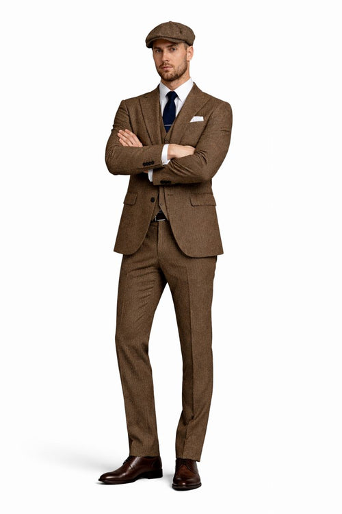 Peaky Blinders Gentlemans Suit Classic Brown Tweed Vintage Look-New Designer Collection