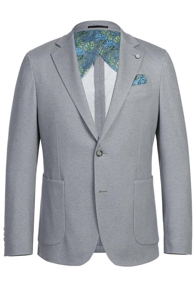 "Elevate Your Prom and Wedding: Pelago's Light Grey Unconstructed Sport Blazer with Patch Pockets" - Light Grey