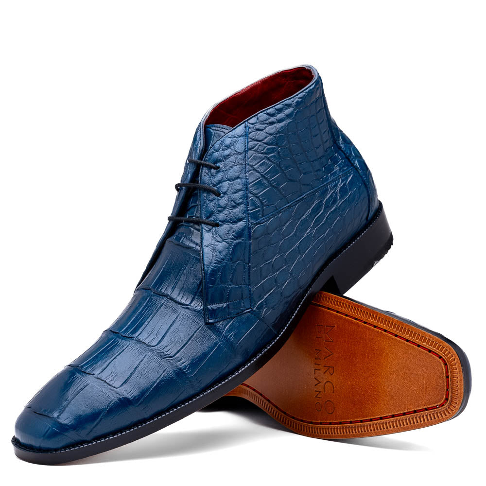 Marco Di Milano Pietro Blue Jean Alligator Chukka Boots - 8