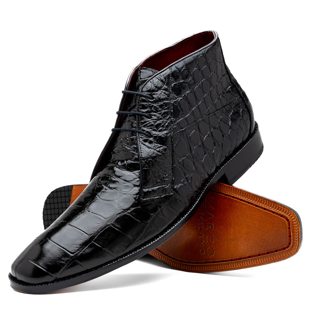 Marco Di Milano Pietro Black Alligator Chukka Boots - 9.5