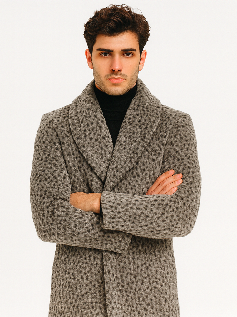 Vintage Pimp Coat – Gangster 1920s Leopard Faux Fur Long Overcoat - S