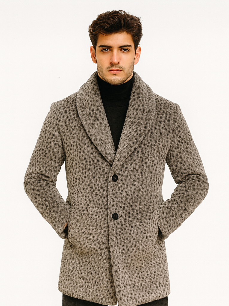 Vintage Pimp Coat – Gangster 1920s Leopard Faux Fur Long Overcoat - S