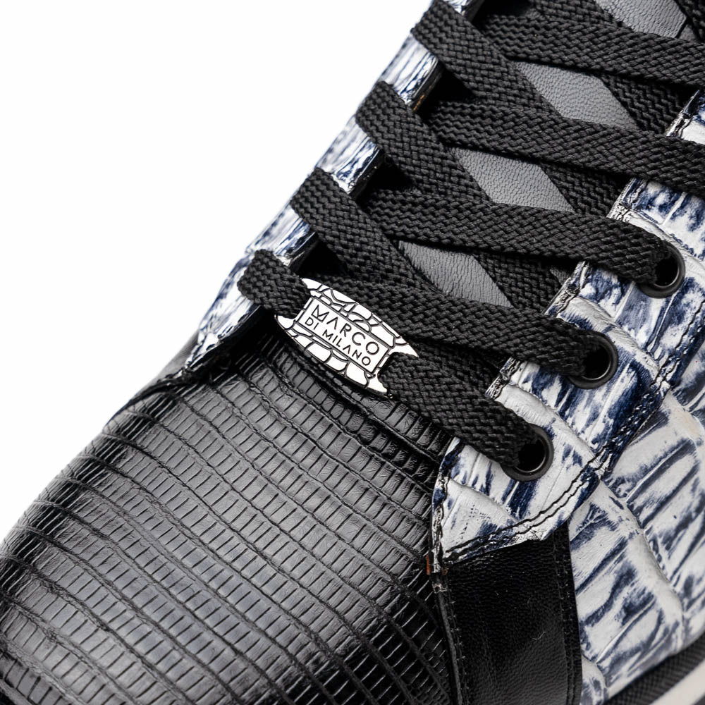 Marco Di Milano Portici Newspaper Men's Exotic Lizard / Crocodile Casual Sneakers - 8.5