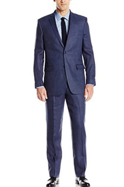 Mens Big and Tall Linen Suits - Blue Linen Summer Fabric Suit