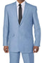 Mens Big and Tall Linen Suits -  Blue 2 Buttons  Summer Fabric Suit