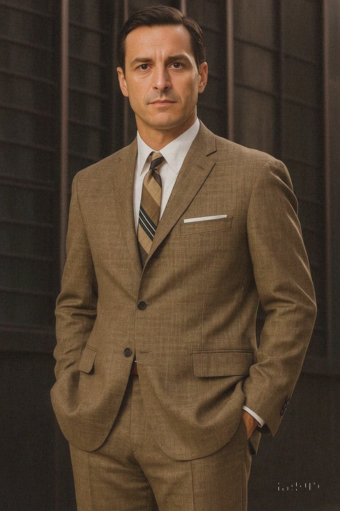 Men's Don Draper Light Tan Suits Suit Costume