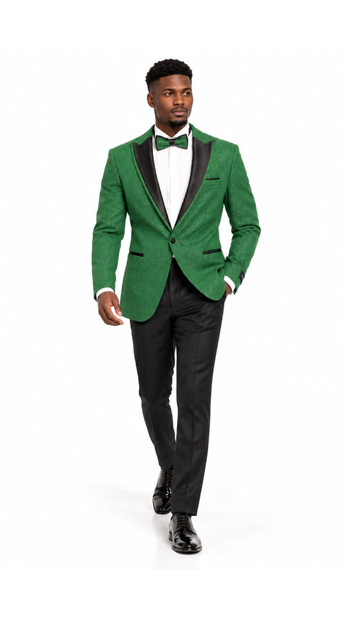 Mens Emerald Green Tuxedo - New Year Christmas Sequin Sparkly Shiny Dinner Jacket + Pants