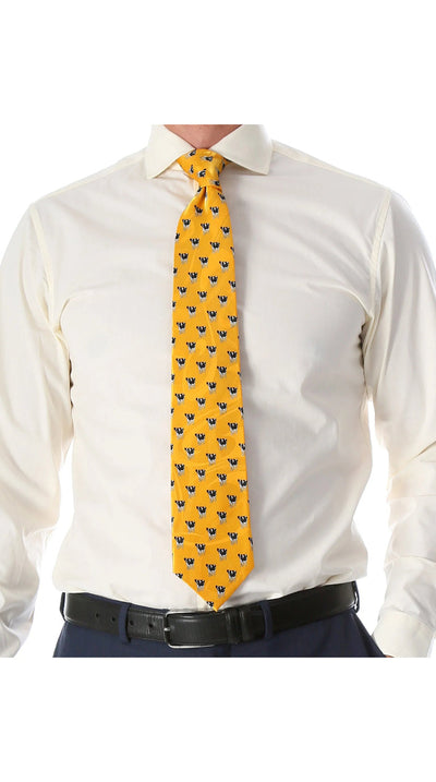 Cow Yellow Necktie with Handkerchief Set