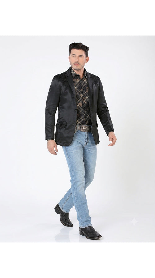 Montero Men's Embroidered Western Blazer – Slim Fit (ID 2178)