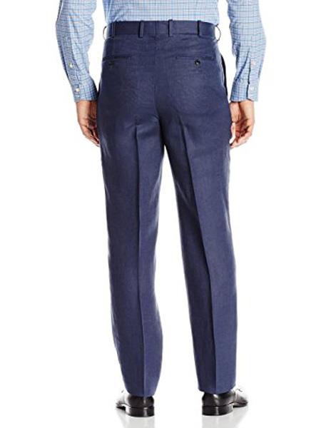 Mens Summer Linen suit - Blue Suit For Man Side Vented Modern Fit Notch Lapel - 58R