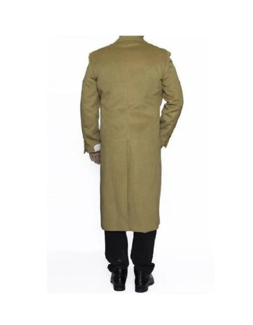 Mens Camel Big And Tall Full Length Wool Overcoat