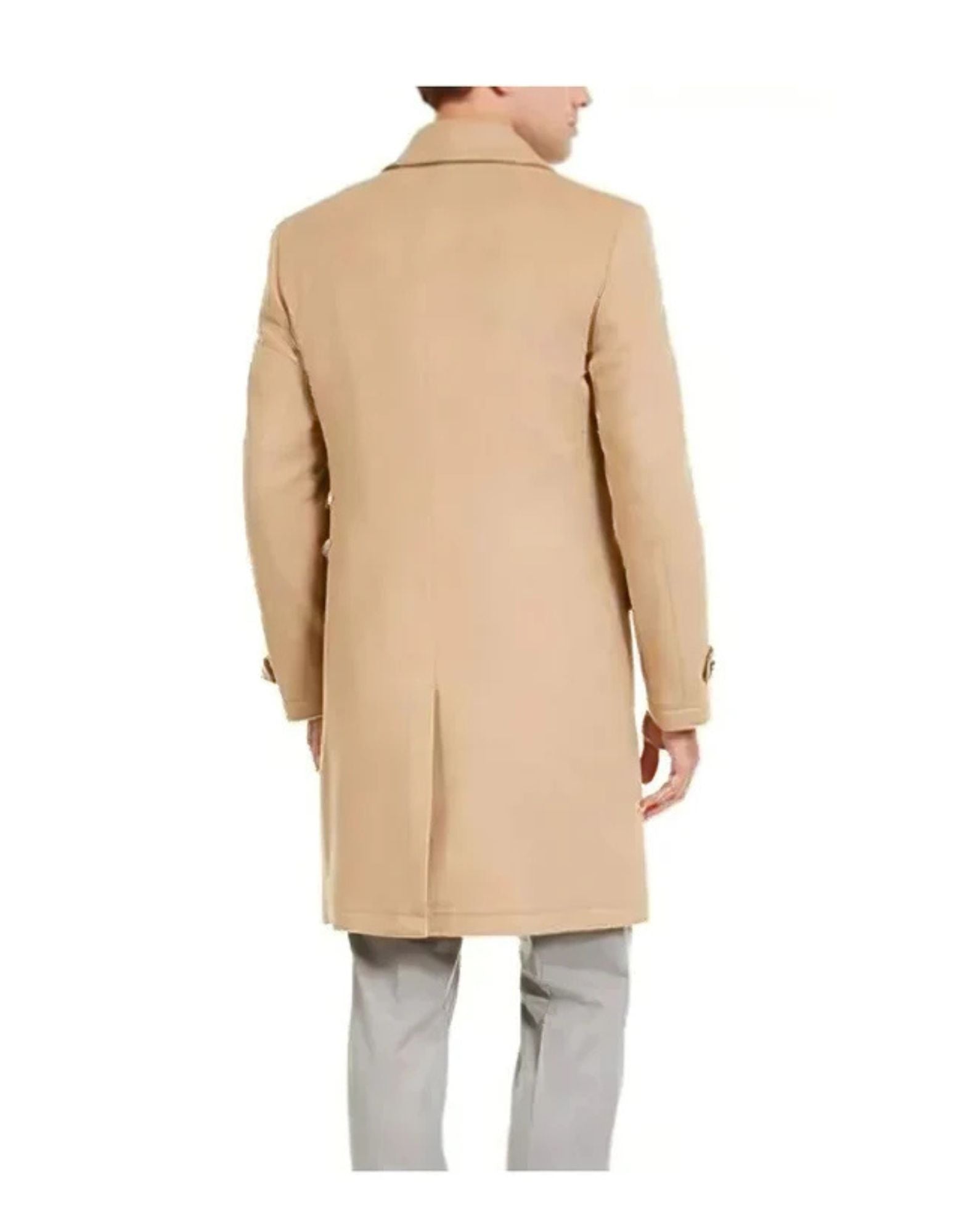 Camel Hair Top Coat - Double Breasted Coat - Big and Tall Peacoat - Top coats For Mens - Coat Size 38