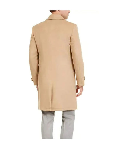 Camel Hair Top Coat - Double Breasted Coat - Big and Tall Peacoat - Top coats For Mens