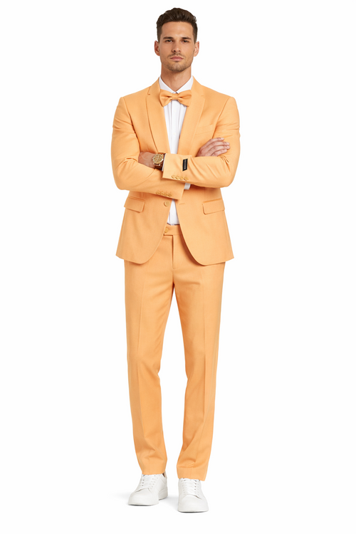 Prom 2026 Suit - Light Orange Prom Tuxedo - Summer Slim Fit Suits