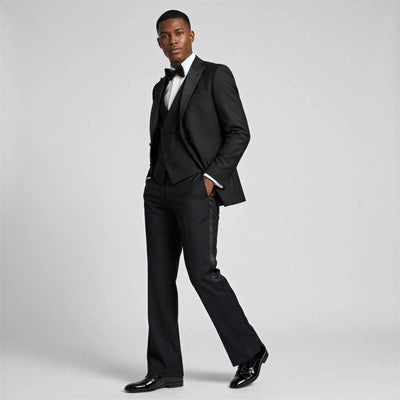 Bootcut wedding suit Black Peak Lapel Bootcut Tuxedo – Prom and Wedding